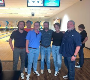 Firm employees bowling 