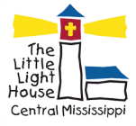 Lighthouse with text "The Little Light House Central Mississippi"